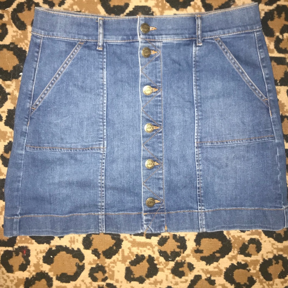 ANN TAYLOR LOFT DENIM SKIRT SIZE:10